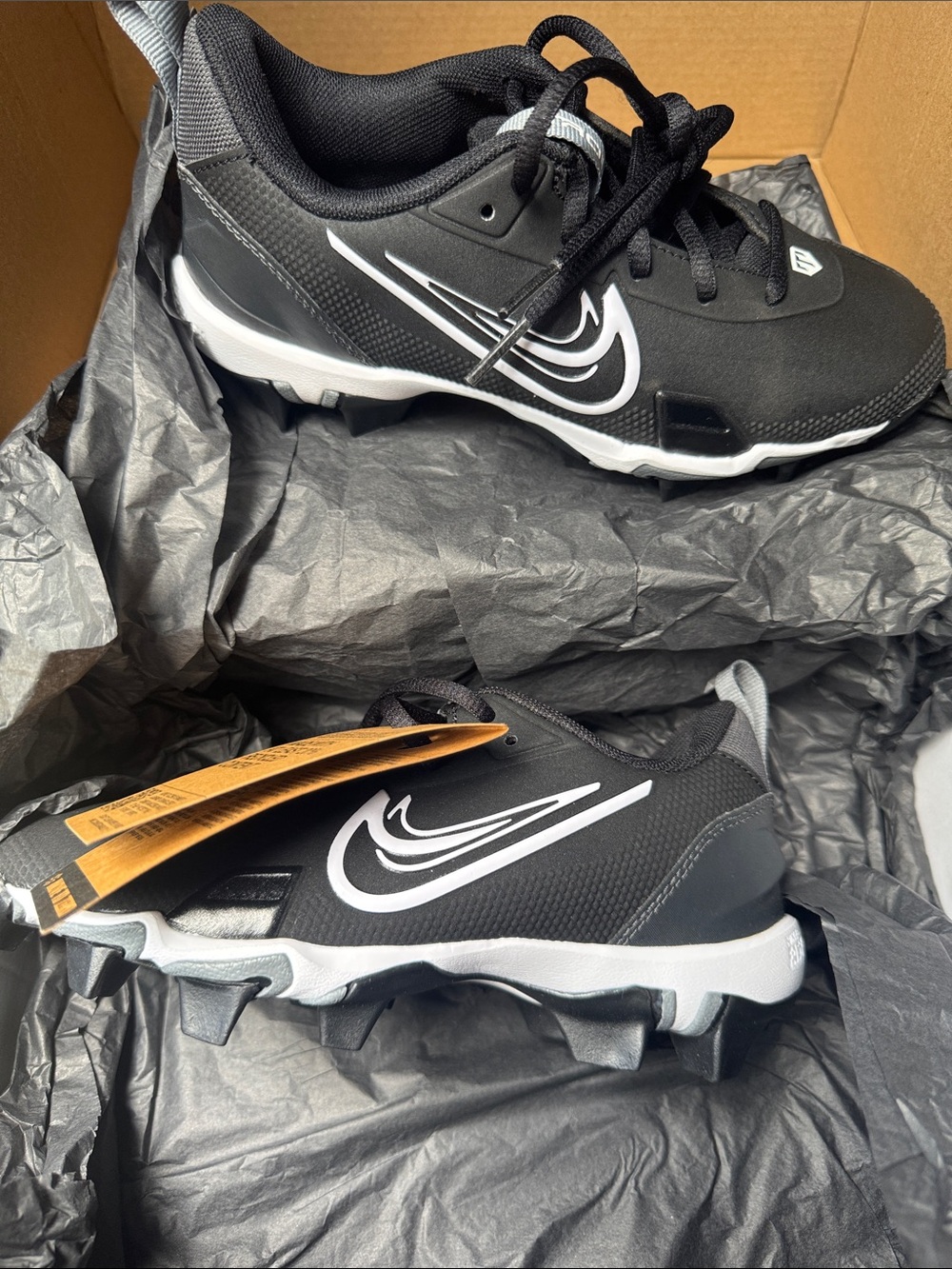 Nike Black and White Kids Athletic Cleats